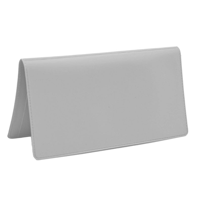 CAROUSELCHECKS Grey Vinyl Checkbook Cover, Top Tear Personal Vinyl Checkbook Cover - Image 1